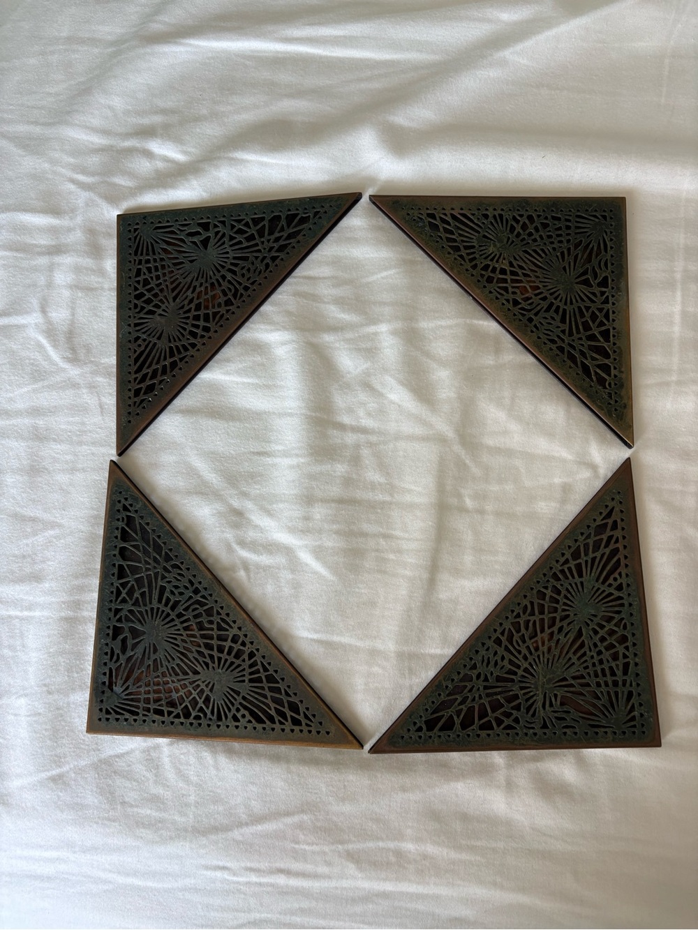 Vintage Tiffany Studio Copper Blotter Corners